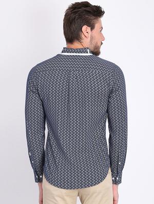 blue printed casual shirt - 16702146 - Standard Image - 3