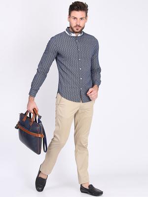 blue printed casual shirt - 16702146 - Standard Image - 4