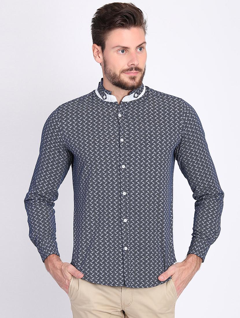 blue printed casual shirt - 16702146 - Zoom Image - 1