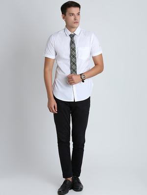 white solid casual shirt - 16702147 - Standard Image - 4