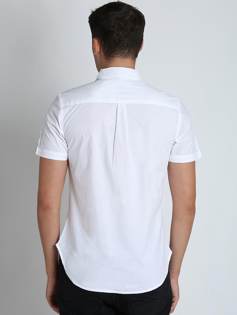 white solid casual shirt - 16702147 - Zoom Image - 3