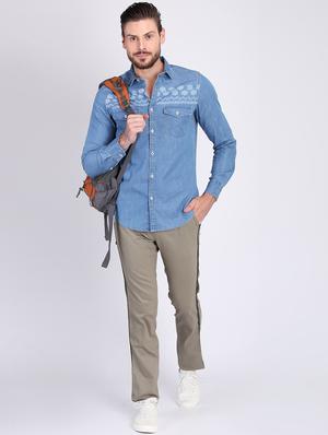 blue printed casual shirt - 16702150 - Standard Image - 4