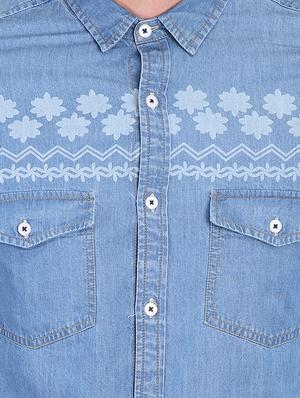 blue printed casual shirt - 16702150 - Standard Image - 5