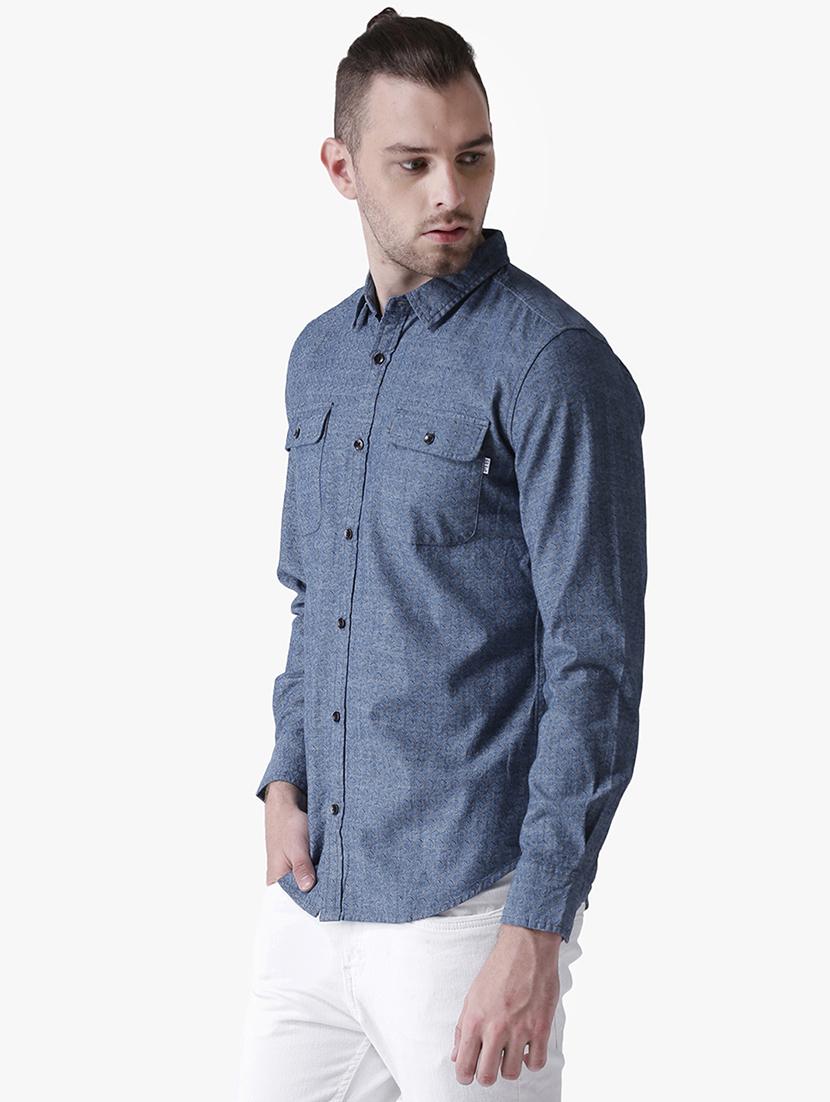 blue printed casual shirt - 16702153 - Zoom Image - 2