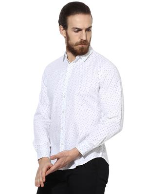 white printed casual shirt - 16702155 - Standard Image - 2