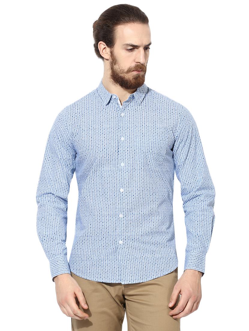 blue printed casual shirt - 16702158 - Zoom Image - 1