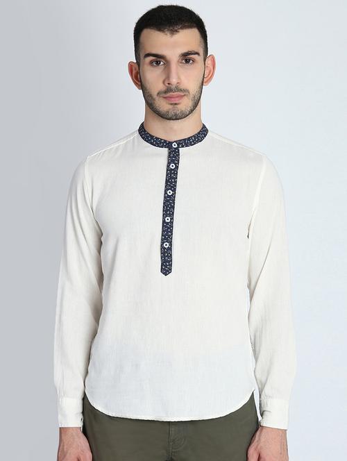white solid short kurta - 16702175 - Standard Image - 1