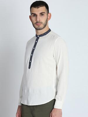 white solid short kurta - 16702175 - Standard Image - 2