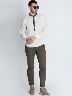 white solid short kurta - 16702175 - Standard Image - 4