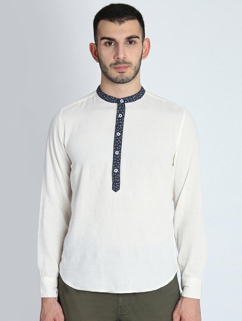 white solid short kurta - 16702175 - Zoom Image - 1