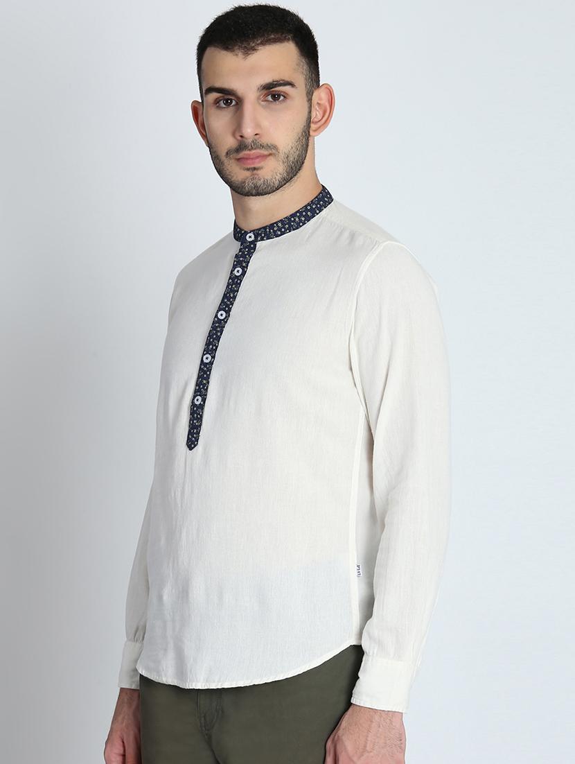 white solid short kurta - 16702175 - Zoom Image - 2