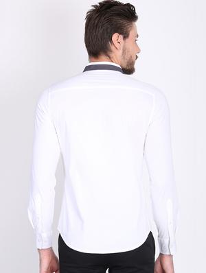 white solid casual shirt - 16702184 - Standard Image - 3