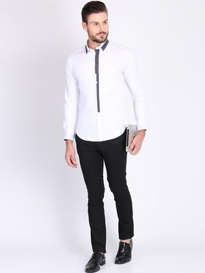 white solid casual shirt - 16702184 - Standard Image - 4