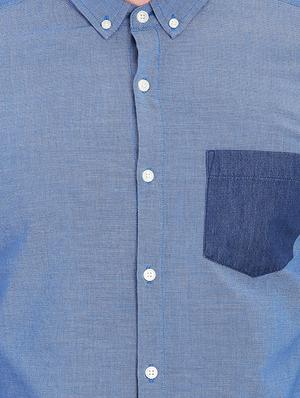 blue solid casual shirt - 16702194 - Standard Image - 5