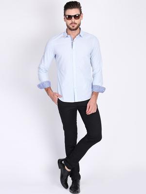 light blue checkered casual shirt - 16702195 - Standard Image - 4