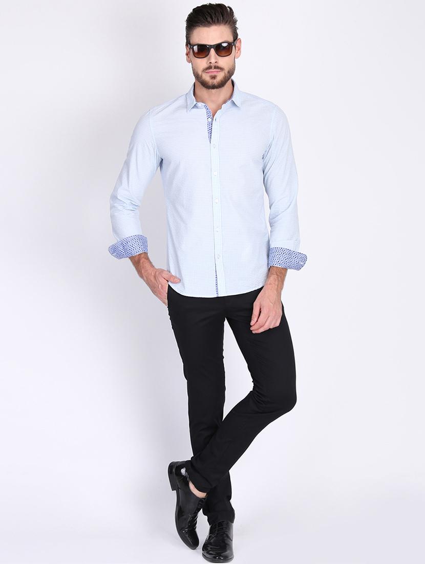 light blue checkered casual shirt - 16702195 - Zoom Image - 4