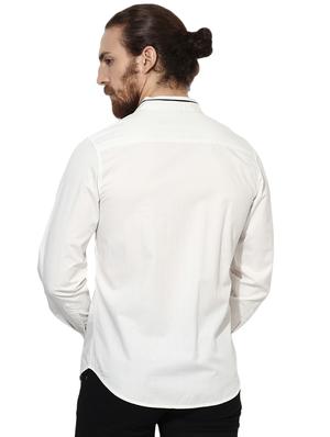 white solid casual shirt - 16702199 - Standard Image - 3
