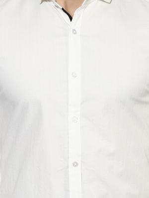 white solid casual shirt - 16702199 - Standard Image - 5
