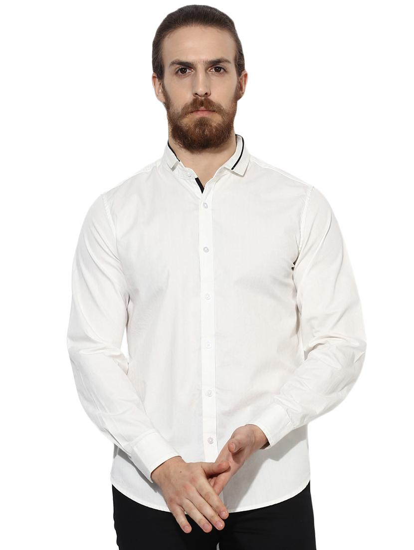 white solid casual shirt - 16702199 - Zoom Image - 1