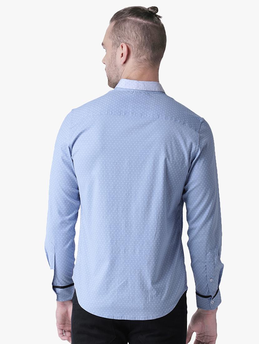 blue polka dot casual shirt - 16702202 - Zoom Image - 3