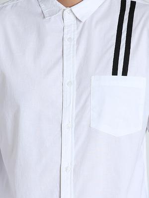 white taped casual shirt - 16702204 - Standard Image - 5