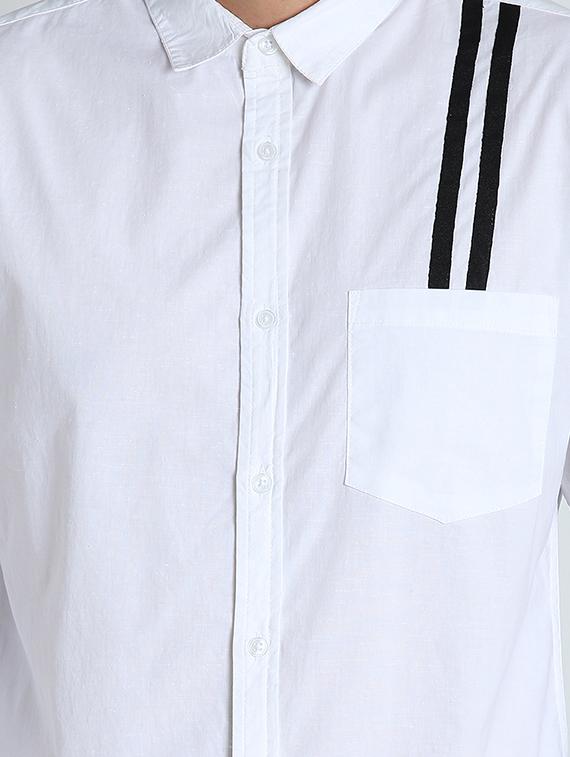 white taped casual shirt - 16702204 - Zoom Image - 5