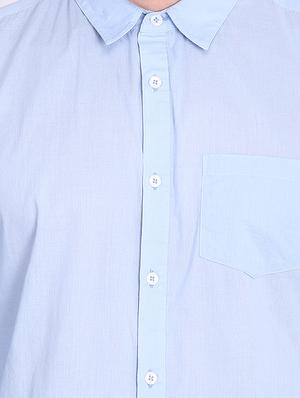 blue solid casual shirt - 16702209 - Standard Image - 5