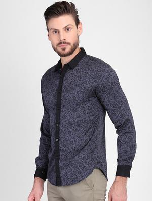 grey printed casual shirt - 16702211 - Standard Image - 2