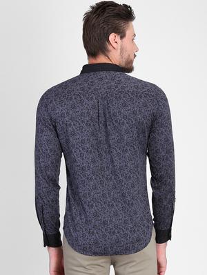 grey printed casual shirt - 16702211 - Standard Image - 3