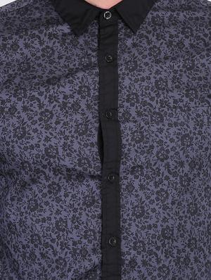 grey printed casual shirt - 16702211 - Standard Image - 5