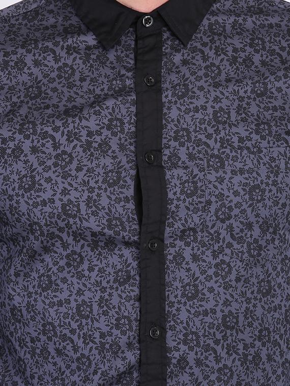 grey printed casual shirt - 16702211 - Zoom Image - 5