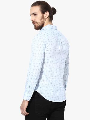 blue printed casual shirt - 16702213 - Standard Image - 3