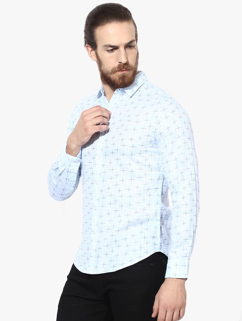blue printed casual shirt - 16702213 - Zoom Image - 2
