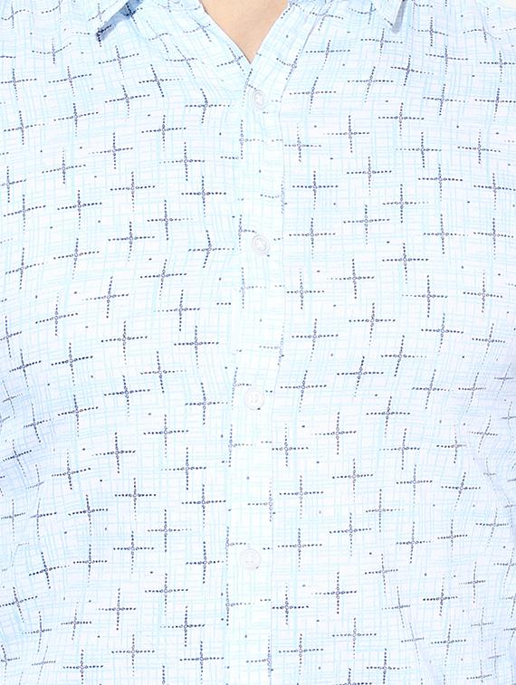 blue printed casual shirt - 16702213 - Zoom Image - 5