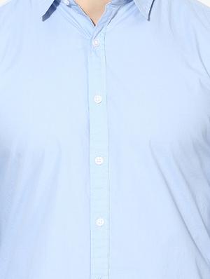 blue solid casual shirt - 16702214 - Standard Image - 5