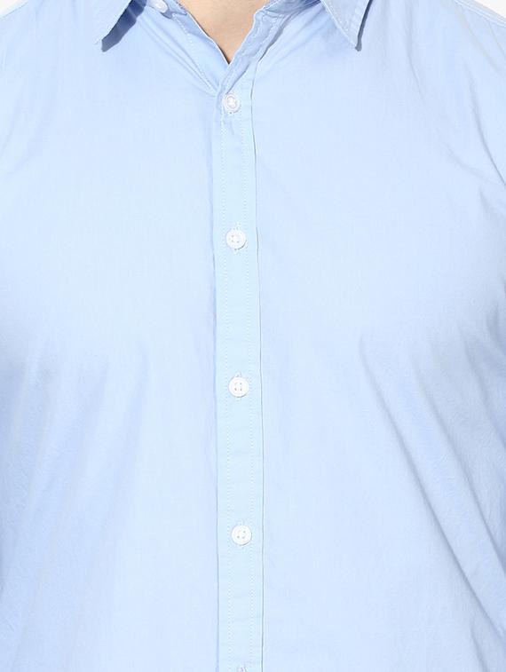 blue solid casual shirt - 16702214 - Zoom Image - 5