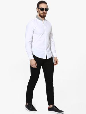 white solid casual shirt - 16702217 - Standard Image - 4