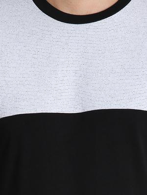 black color block cut & sew t-shirt - 16702222 - Standard Image - 5