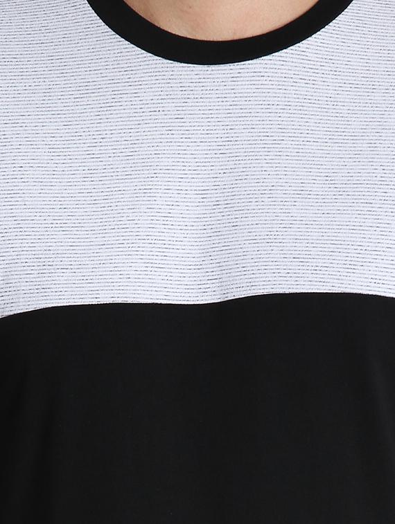 black color block cut & sew t-shirt - 16702222 - Zoom Image - 5