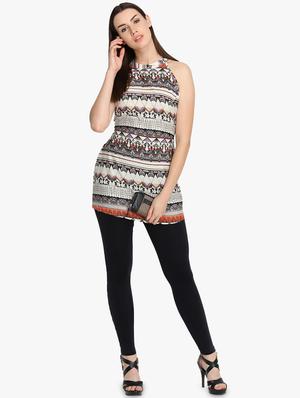 halter neck printed tunic - 16702229 - Standard Image - 4