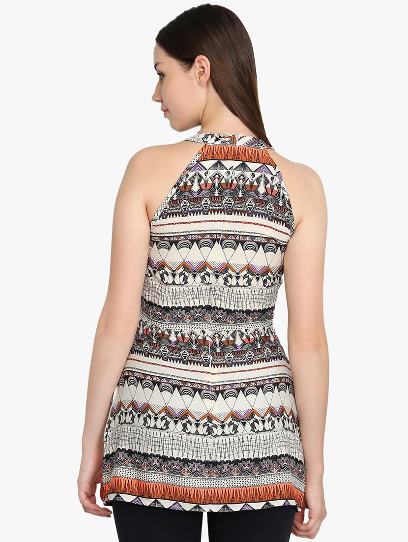 halter neck printed tunic - 16702229 - Zoom Image - 3