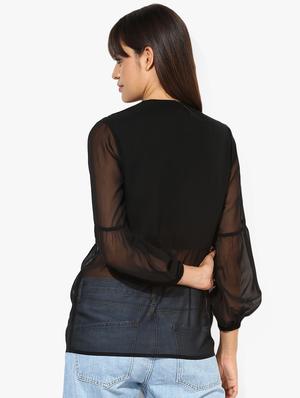 tie up neck bishop sleeved top - 16702239 - Standard Image - 3
