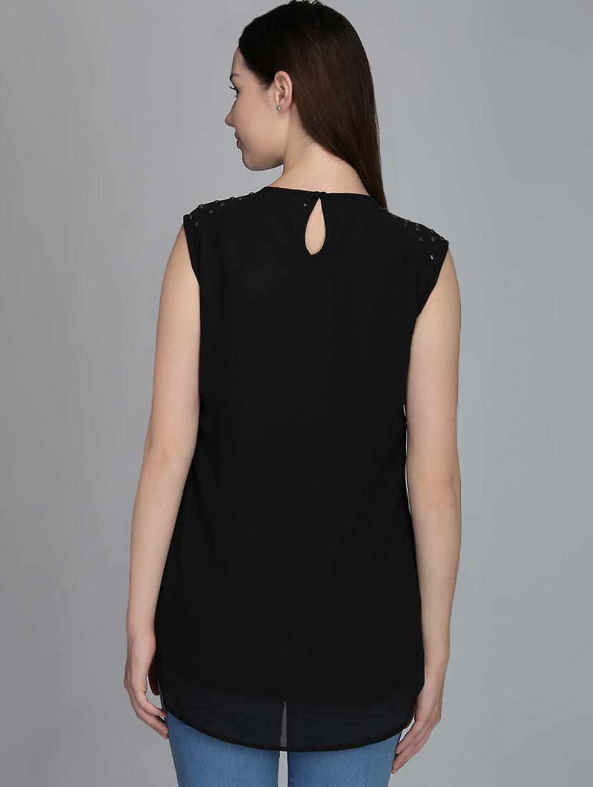round neck embellished detail top - 16702243 - Zoom Image - 3