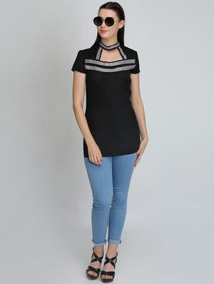 choker neck lace detail top - 16702244 - Standard Image - 4