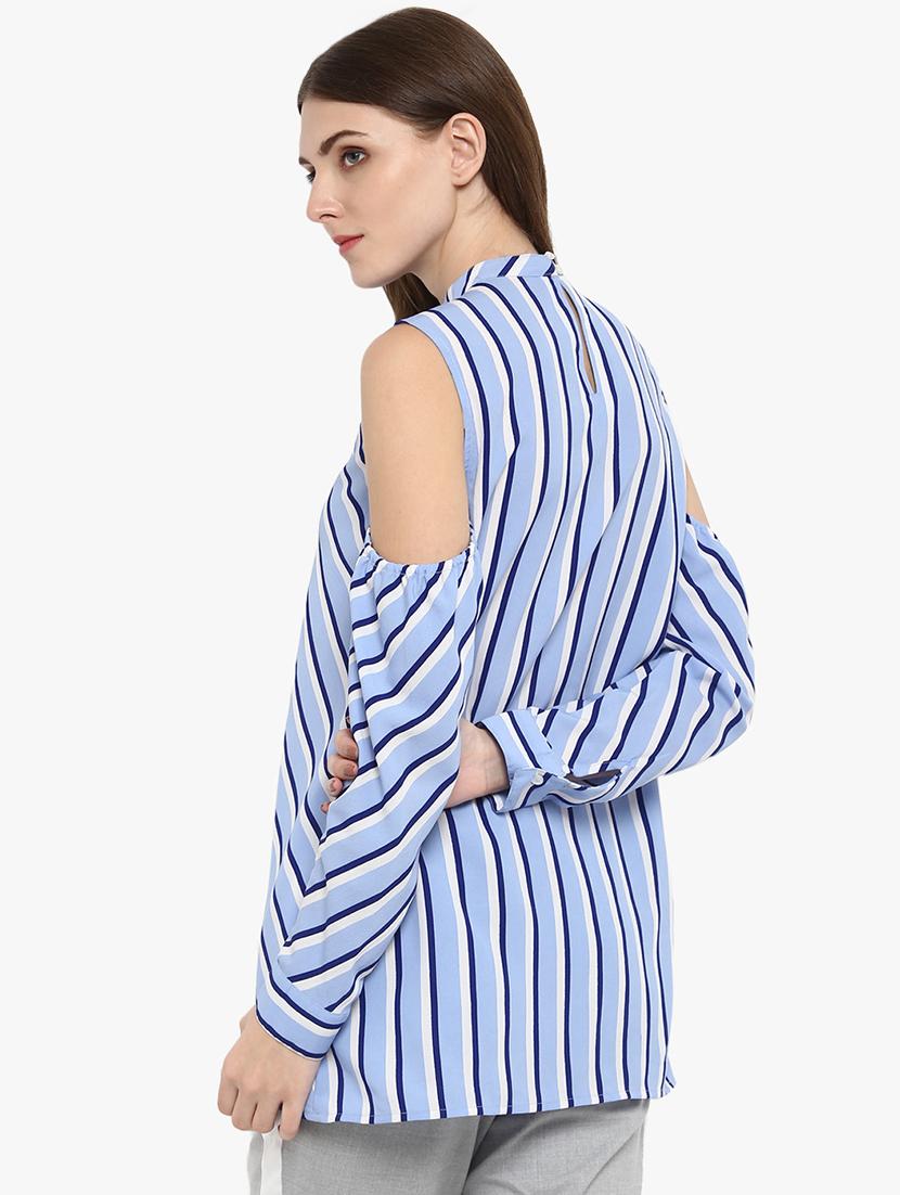 cold shoulder striped top - 16702249 - Zoom Image - 3