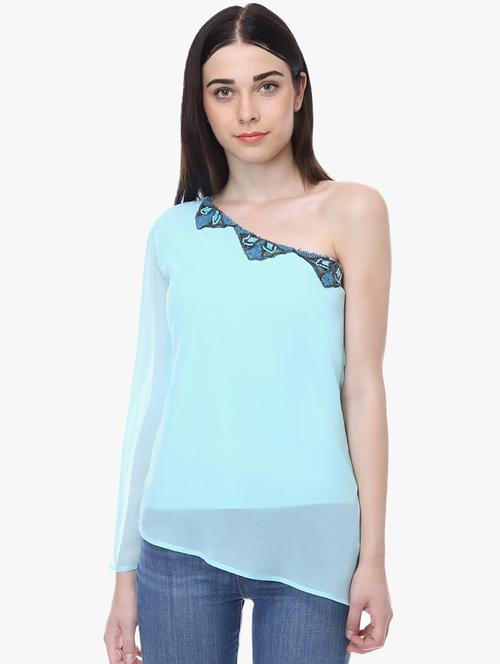 single shoulder solid top - 16702254 - Standard Image - 1