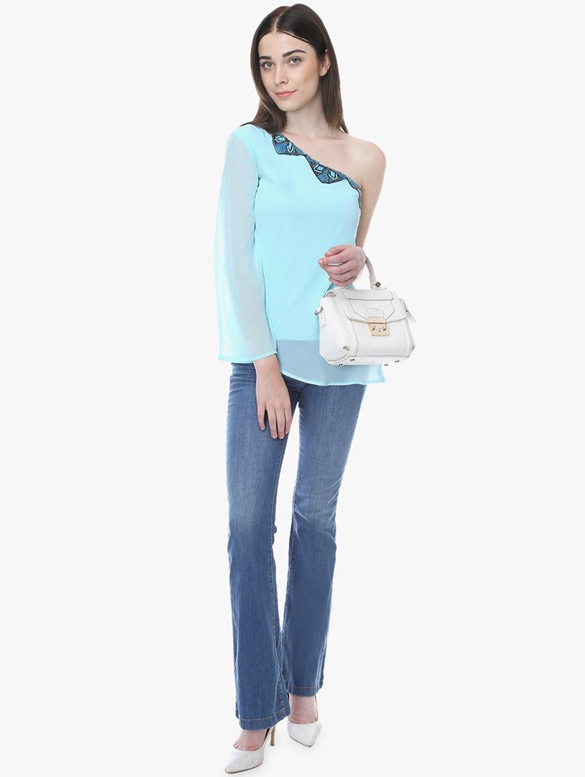 single shoulder solid top - 16702254 - Zoom Image - 4