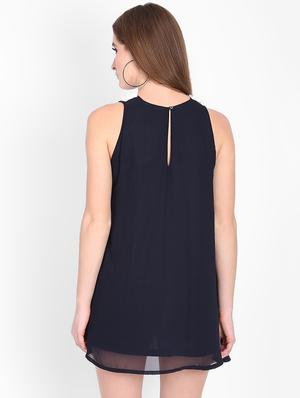 round neck applique detail a-line dress - 16702259 - Standard Image - 3