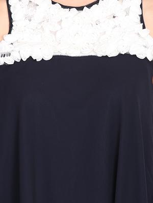 round neck applique detail a-line dress - 16702259 - Standard Image - 5