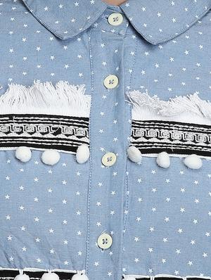 tie front lace detail tunic - 16702262 - Standard Image - 5